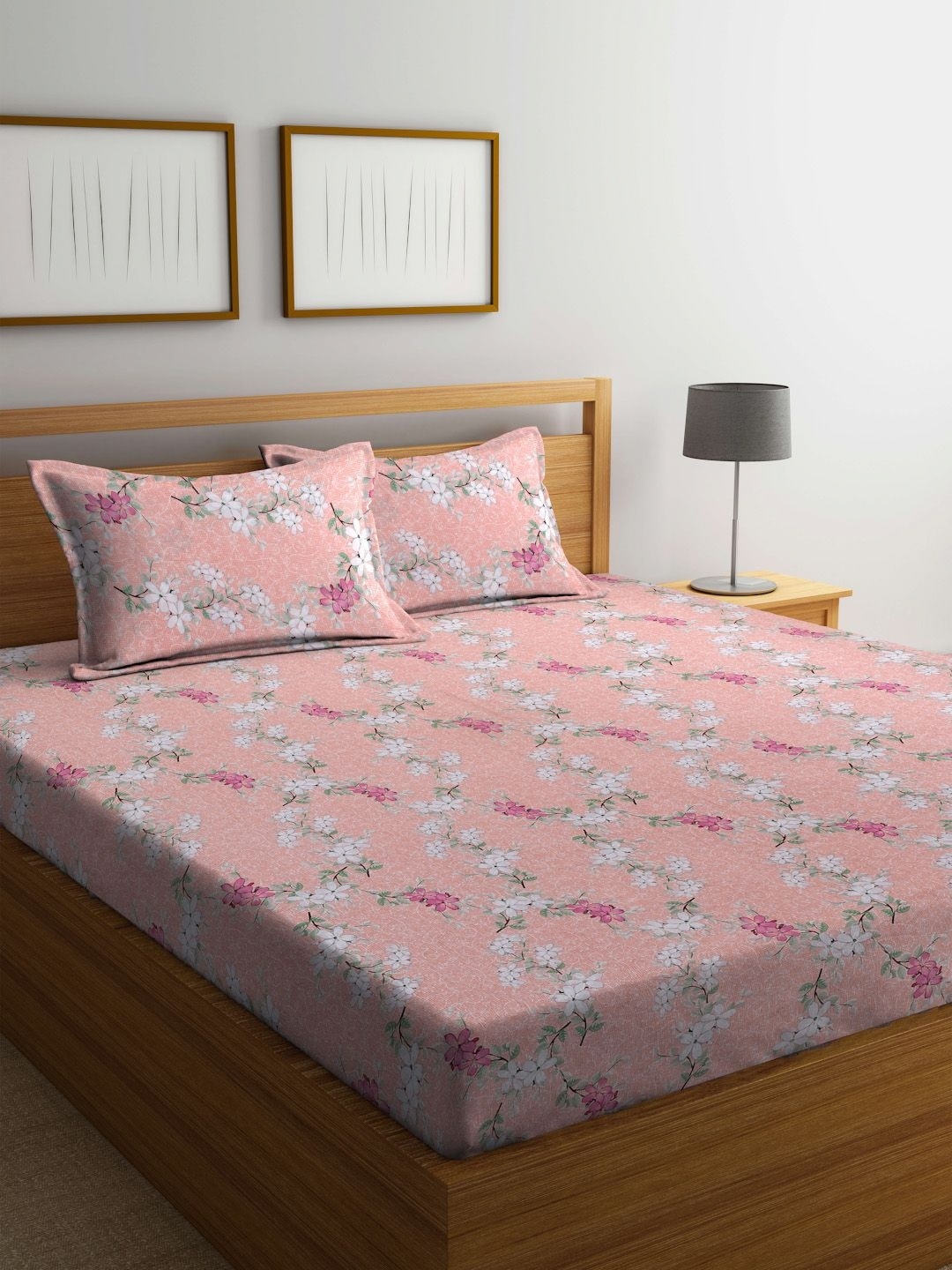 BOMBAY DYEING Pink & White Floral 144 TC Cotton Queen Bedsheet with 2 Pillow Covers
BOMBAY DYEING Pink & White Floral 144 TC Cotton Queen Bedsheet with 2 Pillow Covers
