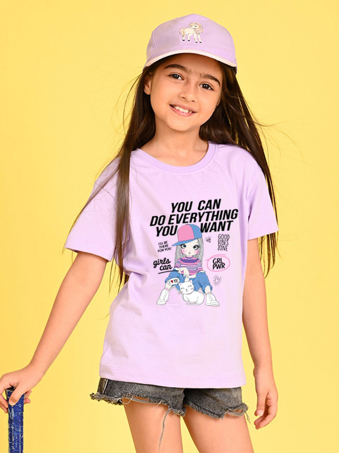 NUSYL Girls Typography Printed Round Neck Longline Oversized T-shirt, Purple
NUSYL Girls Typography Printed Round Neck Longline Oversized T-shirt, Purple