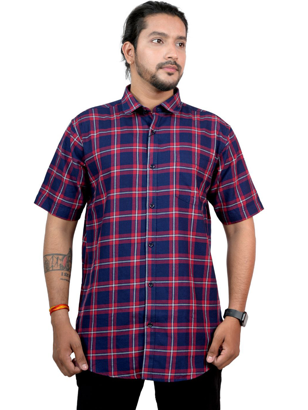 Pontiac Men Tartan Checks Cotton Pocket Casual Shirt, Navy blue
Pontiac Men Tartan Checks Cotton Pocket Casual Shirt, Navy blue