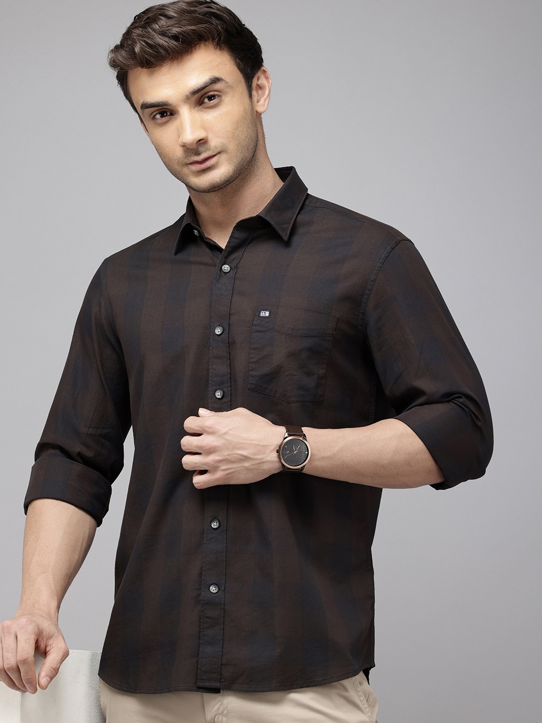 Arrow Sport Manhattan Slim Fit Checked Cutaway Collar Pure Cotton Casual Shirt, Brown
Arrow Sport Manhattan Slim Fit Checked Cutaway Collar Pure Cotton Casual Shirt, Brown