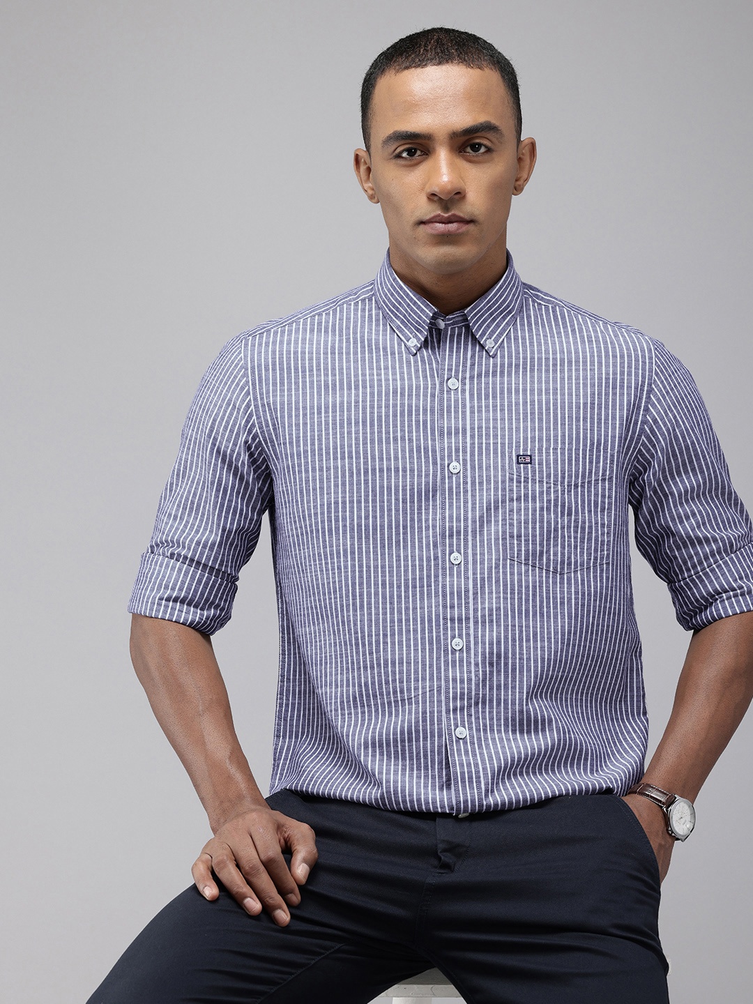 Arrow Sport Manhattan Slim Fit Striped Button-Down Collar Pure Cotton Casual Shirt, Blue
Arrow Sport Manhattan Slim Fit Striped Button-Down Collar Pure Cotton Casual Shirt, Blue