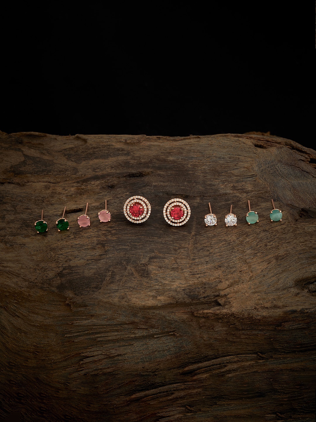 Kushal's Fashion Jewellery Set Of 5 Rose Gold-Plated Circular Changeable Studs Earrings
Kushal's Fashion Jewellery Set Of 5 Rose Gold-Plated Circular Changeable Studs Earrings
