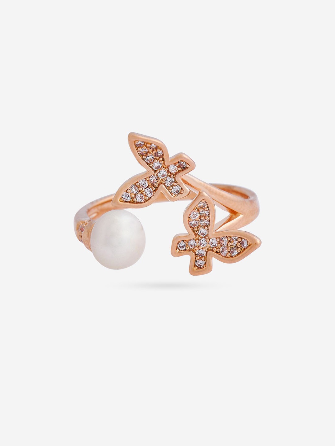 Kushal's Fashion Jewellery Rose Gold-Plated Zircon & Pearl Studded Finger Ring, White
Kushal's Fashion Jewellery Rose Gold-Plated Zircon & Pearl Studded Finger Ring, White