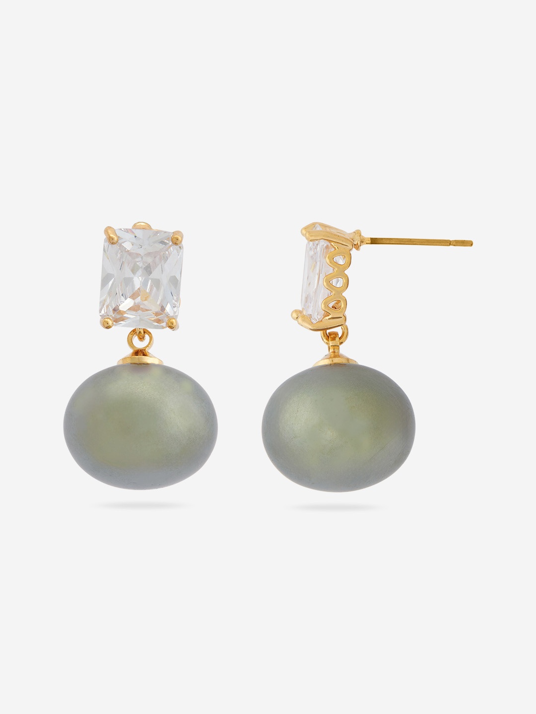 Kushal's Fashion Jewellery Gold-Plated Contemporary Cubic Zirconia Studded Earrings, Grey
Kushal's Fashion Jewellery Gold-Plated Contemporary Cubic Zirconia Studded Earrings, Grey