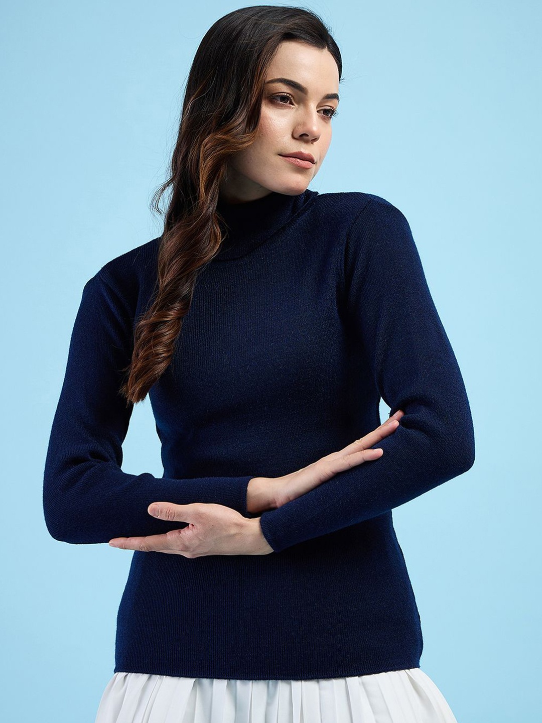 CLAPTON Women Henley Neck knitted Wool Full Sleeve Pullover Winter Sweater, Navy blue
CLAPTON Women Henley Neck knitted Wool Full Sleeve Pullover Winter Sweater, Navy blue