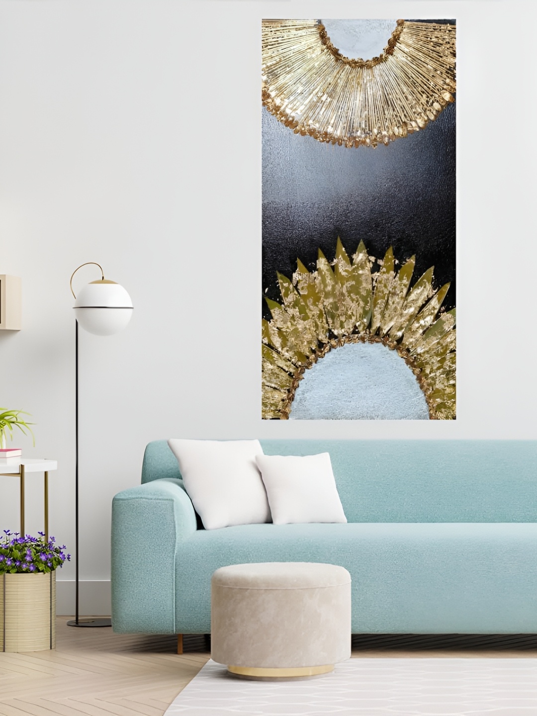 KAYRA DECOR Handmade Embossed Canvas Art Painting Golden Harmony Dual Semi-Circles Artwork, Beige
KAYRA DECOR Handmade Embossed Canvas Art Painting Golden Harmony Dual Semi-Circles Artwork, Beige
