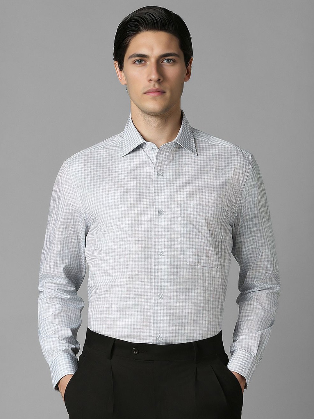 Louis Philippe Men Classic Grid Tattersall Checked Spread Collar Pure Cotton Formal Shirt, White
Louis Philippe Men Classic Grid Tattersall Checked Spread Collar Pure Cotton Formal Shirt, White