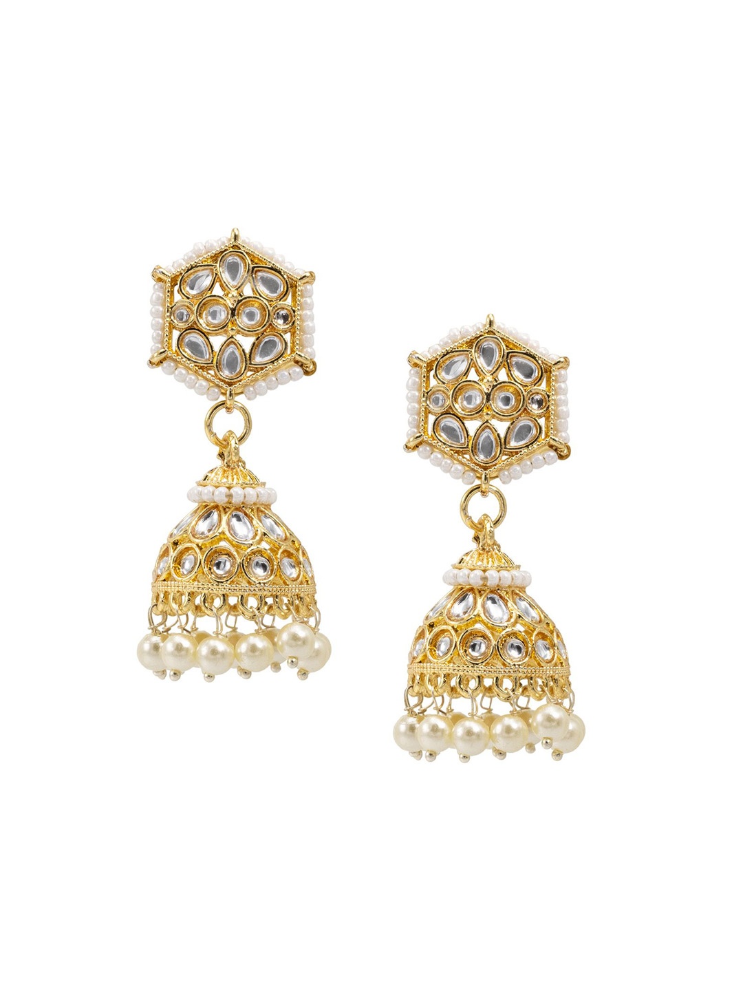 Shining Jewel - By Shivansh Gold-Plated Cubic Zirconia Contemporary Jhumkas Earrings
Shining Jewel - By Shivansh Gold-Plated Cubic Zirconia Contemporary Jhumkas Earrings