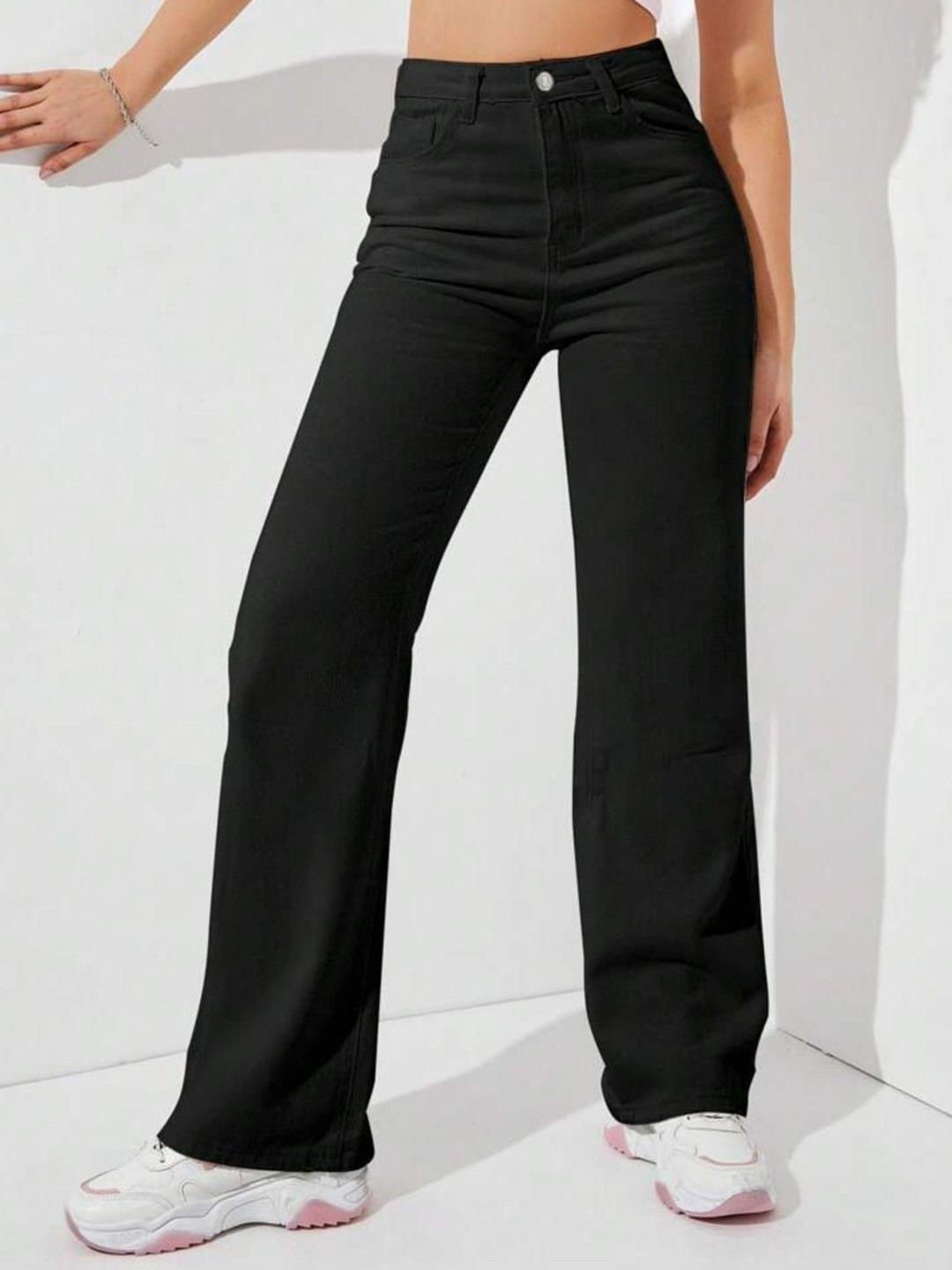 Next One Women Smart Straight Fit High-Rise Low Distress Cotton Stretchable Jeans, Black
Next One Women Smart Straight Fit High-Rise Low Distress Cotton Stretchable Jeans, Black
