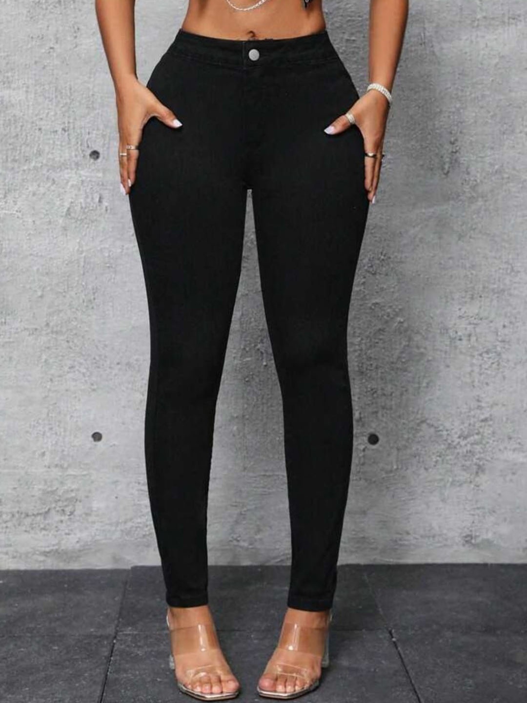 Next One Women Smart Skinny Fit High-Rise Slash Knee Cotton Stretchable Jeans, Black
Next One Women Smart Skinny Fit High-Rise Slash Knee Cotton Stretchable Jeans, Black