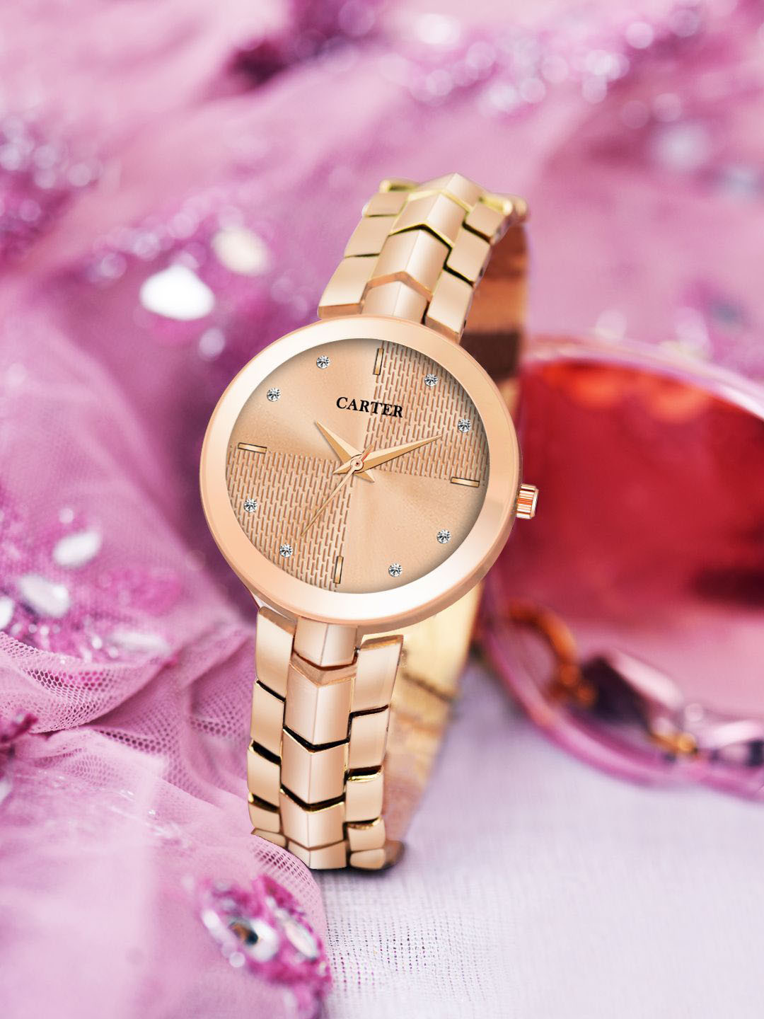 Sandy D Carter Women Dial & Stainless Steel Straps Analogue Watch Sandy D Carter-230-RG, Rose gold
Sandy D Carter Women Dial & Stainless Steel Straps Analogue Watch Sandy D Carter-230-RG, Rose gold