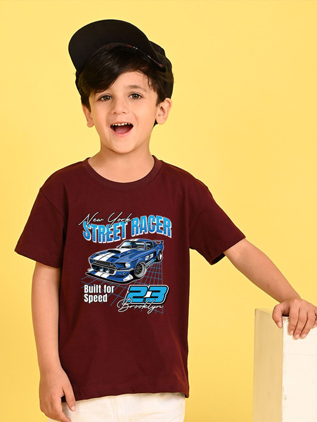 NUSYL Boys Typography Printed Oversized Round Neck T-shirt, Maroon
NUSYL Boys Typography Printed Oversized Round Neck T-shirt, Maroon