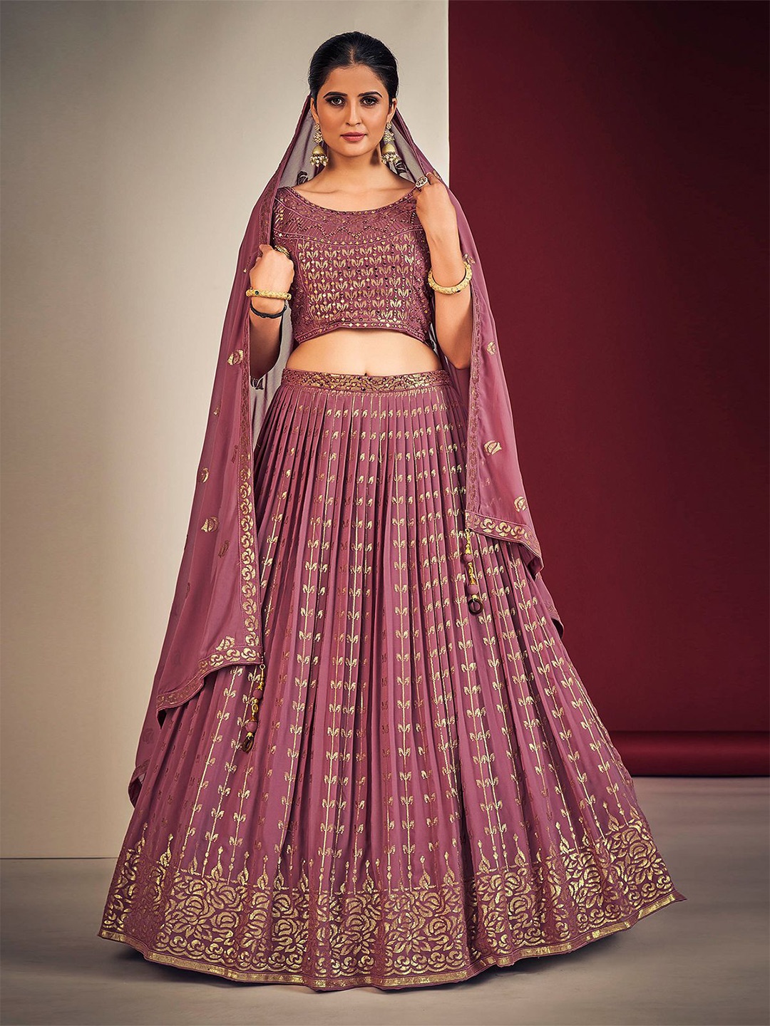 ODETTE Embellished Sequinned Ready to Wear Lehenga & Blouse With Dupatta, Pink
ODETTE Embellished Sequinned Ready to Wear Lehenga & Blouse With Dupatta, Pink