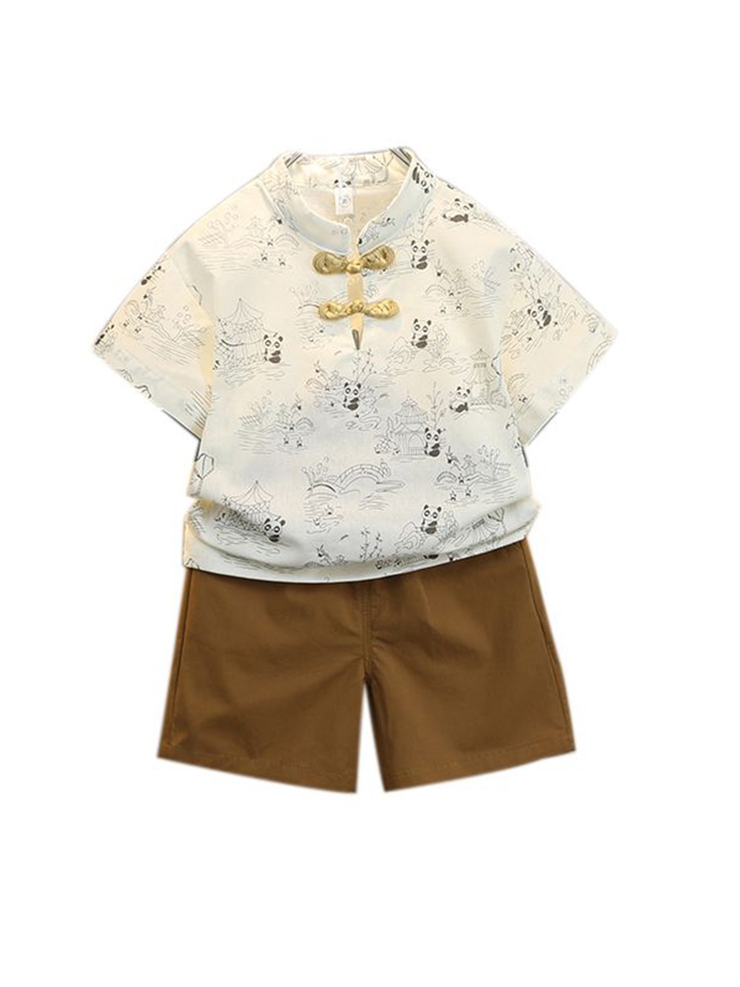 StyleCast x Revolte Boys Cream Coloured & Brown Printed Pure Cotton Shirt with Shorts
StyleCast x Revolte Boys Cream Coloured & Brown Printed Pure Cotton Shirt with Shorts