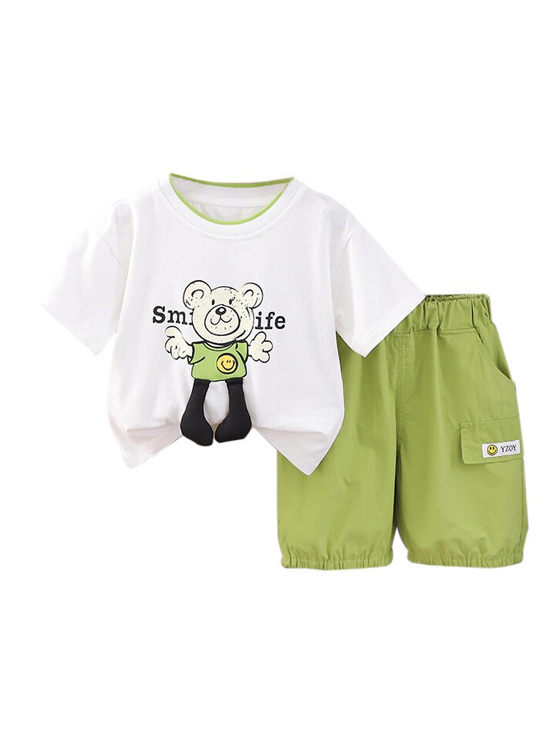 StyleCast x Revolte Boys Green & White Graphic Printed Round Neck T-shirt with Shorts
StyleCast x Revolte Boys Green & White Graphic Printed Round Neck T-shirt with Shorts