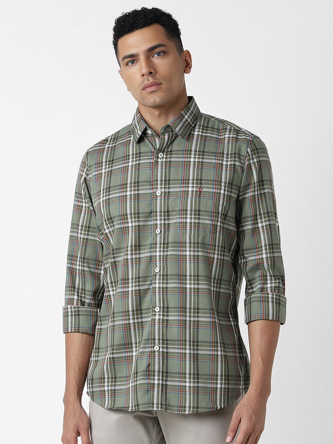 Van Heusen Sport Men Tartan Checks Spread Collar Pocket Casual Cotton Slim Fit Shirt, Olive
Van Heusen Sport Men Tartan Checks Spread Collar Pocket Casual Cotton Slim Fit Shirt, Olive