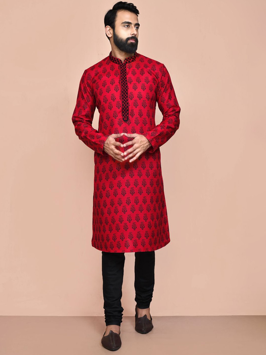 HU - Handcrafted Uniquely Ethnic Motifs Mandarin Collar Straight Cotton Kurta & Churidar, Red
HU - Handcrafted Uniquely Ethnic Motifs Mandarin Collar Straight Cotton Kurta & Churidar, Red
