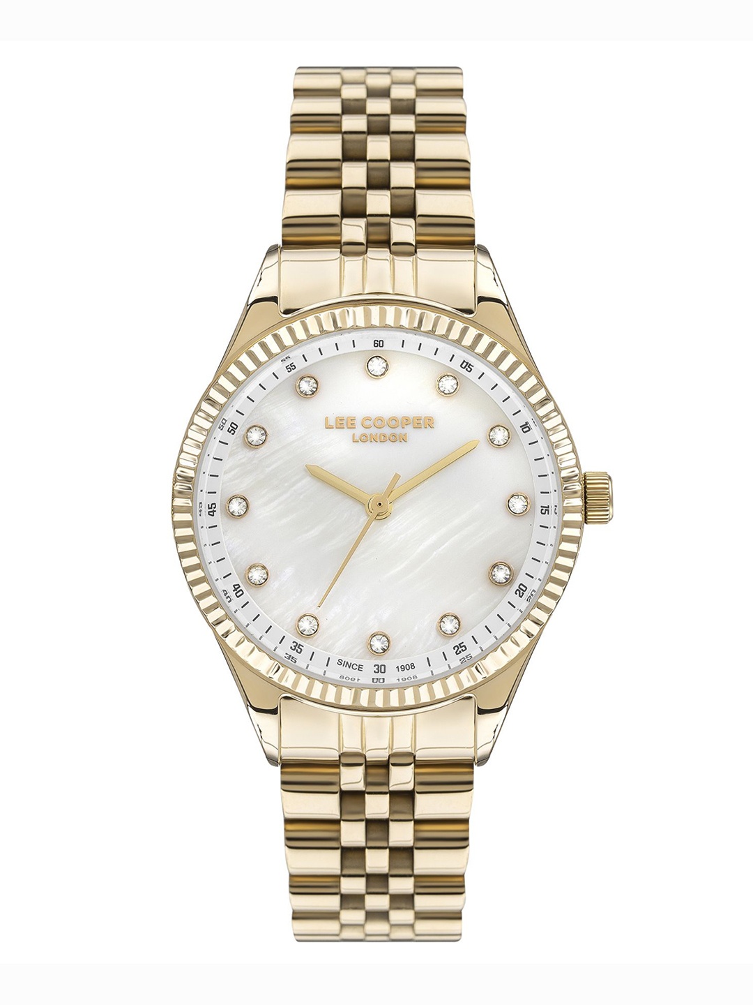 Lee Cooper Women Brass Dial & Stainless Steel Bracelet Style Straps Digital Watch LC07310.120, White
Lee Cooper Women Brass Dial & Stainless Steel Bracelet Style Straps Digital Watch LC07310.120, White