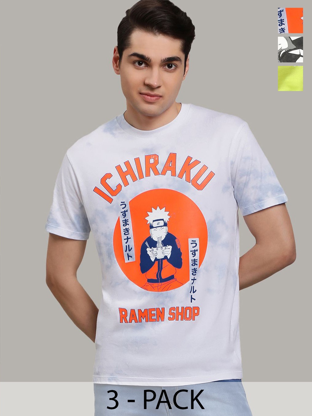 Free Authority Men Pack Of 3 Graphic Naruto Printed Relaxed-Fit Pure-Cotton T-shirt, White
Free Authority Men Pack Of 3 Graphic Naruto Printed Relaxed-Fit Pure-Cotton T-shirt, White