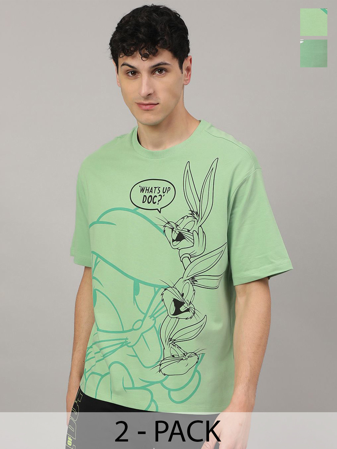 Free Authority Men Pack Of 2 Graphic Looney Tunes Printed Relaxed-Fit Pure-Cotton T-Shirt, Green
Free Authority Men Pack Of 2 Graphic Looney Tunes Printed Relaxed-Fit Pure-Cotton T-Shirt, Green
