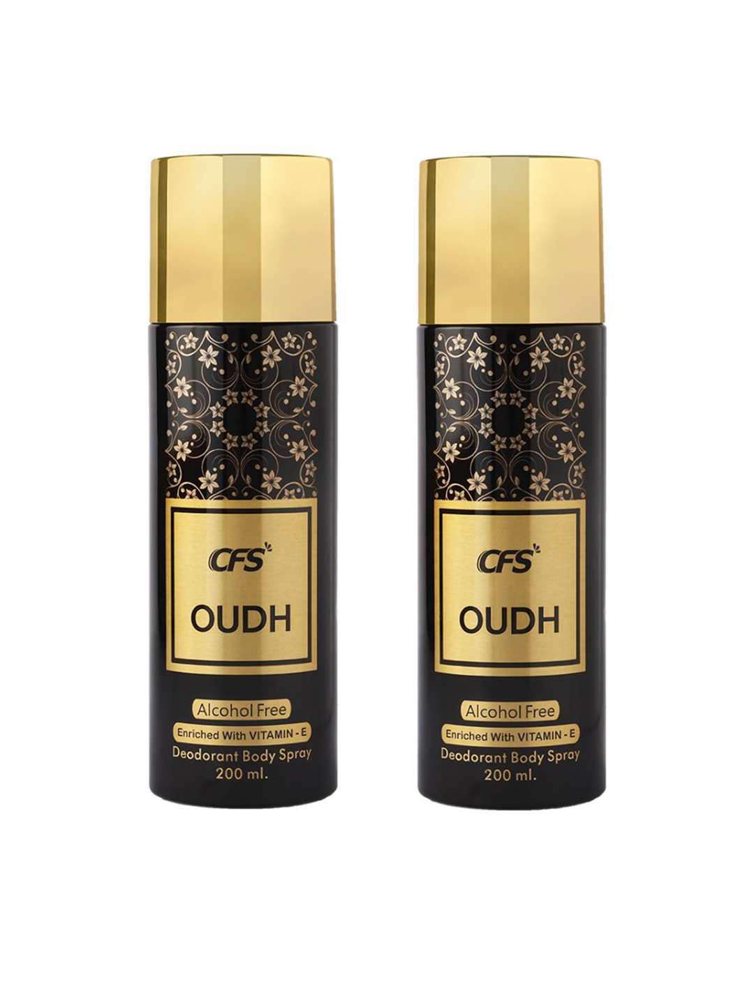CFS Set of 2 Oudh Alcohol Free Deodorant Body Spray with Vitamin E - 200ml Each, Black
CFS Set of 2 Oudh Alcohol Free Deodorant Body Spray with Vitamin E - 200ml Each, Black