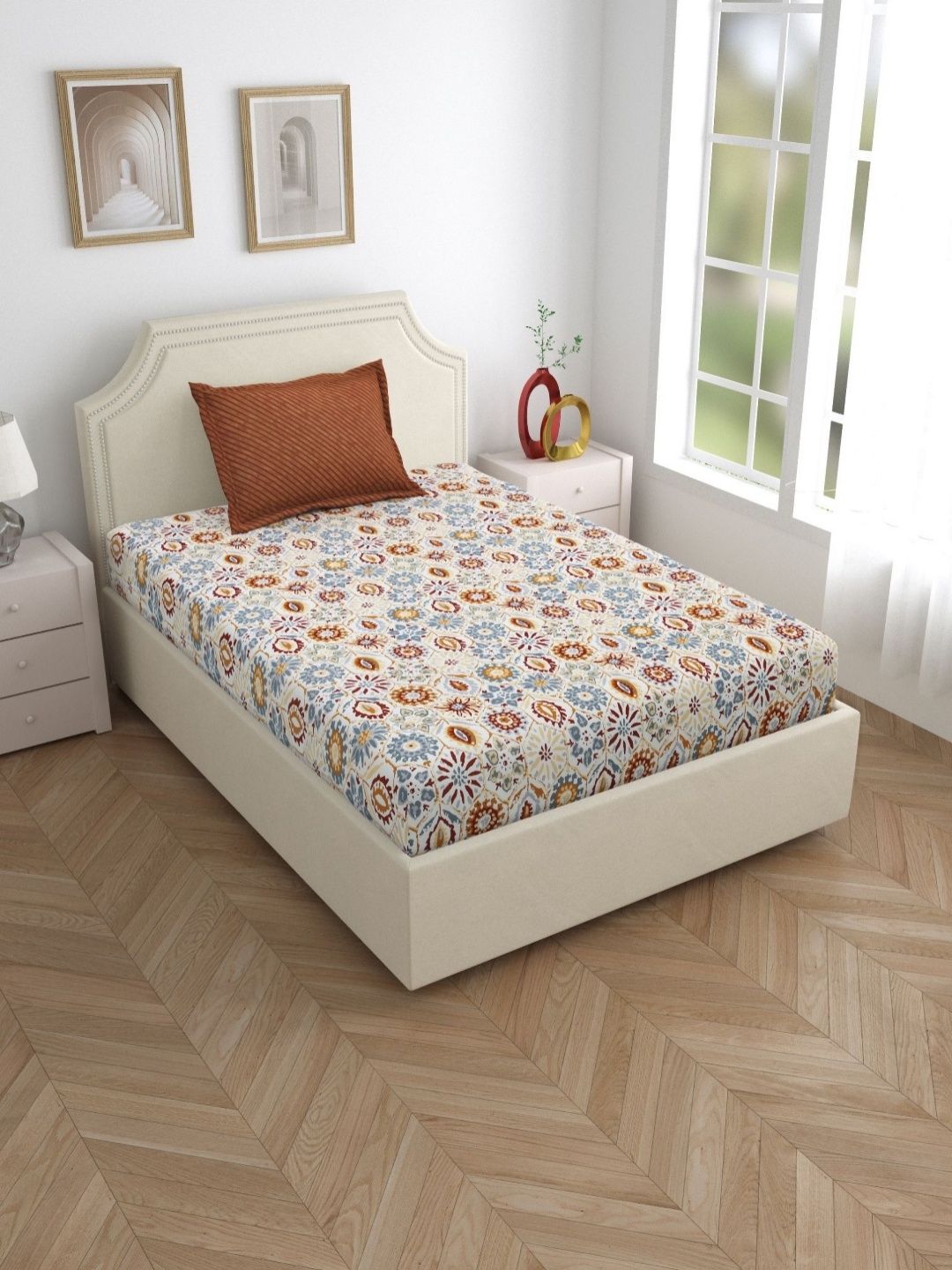 Salona Bichona Brown & White Ethnic Motifs Cotton 120 TC Single Bedsheet With Pillow Cover
Salona Bichona Brown & White Ethnic Motifs Cotton 120 TC Single Bedsheet With Pillow Cover