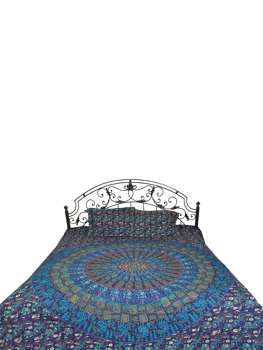 Exotic India Blue & Navy Blue Printed 300 TC Cotton Queen Bedsheet With 2 Pillow Covers
Exotic India Blue & Navy Blue Printed 300 TC Cotton Queen Bedsheet With 2 Pillow Covers
