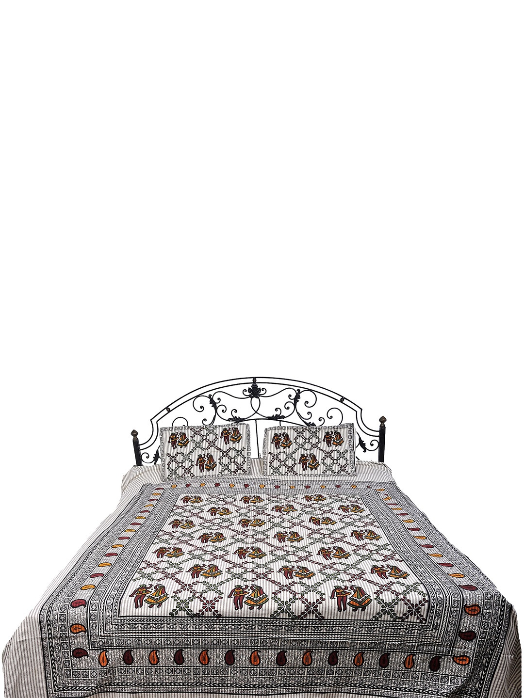Exotic India Black & White Ethnic Motifs Cotton 300 TC Queen Bedsheet with 2 Pillow Covers
Exotic India Black & White Ethnic Motifs Cotton 300 TC Queen Bedsheet with 2 Pillow Covers