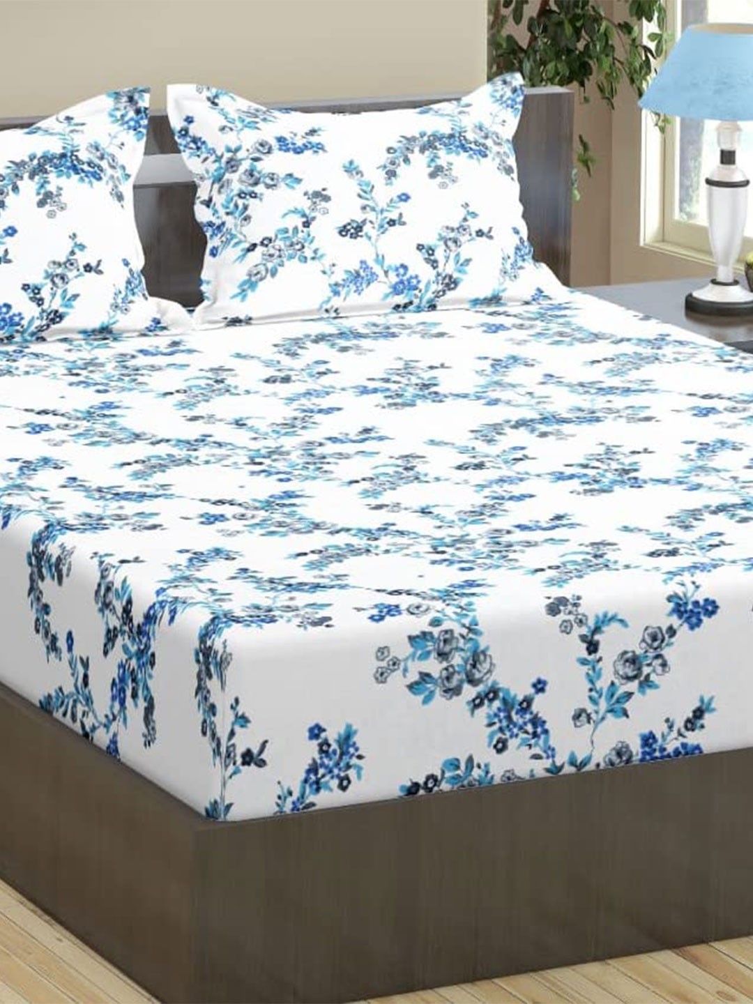 Trance Home Linen Blue Printed 180 TC Cotton Fitted Double King Bedsheet & 2 Pillow Covers
Trance Home Linen Blue Printed 180 TC Cotton Fitted Double King Bedsheet & 2 Pillow Covers