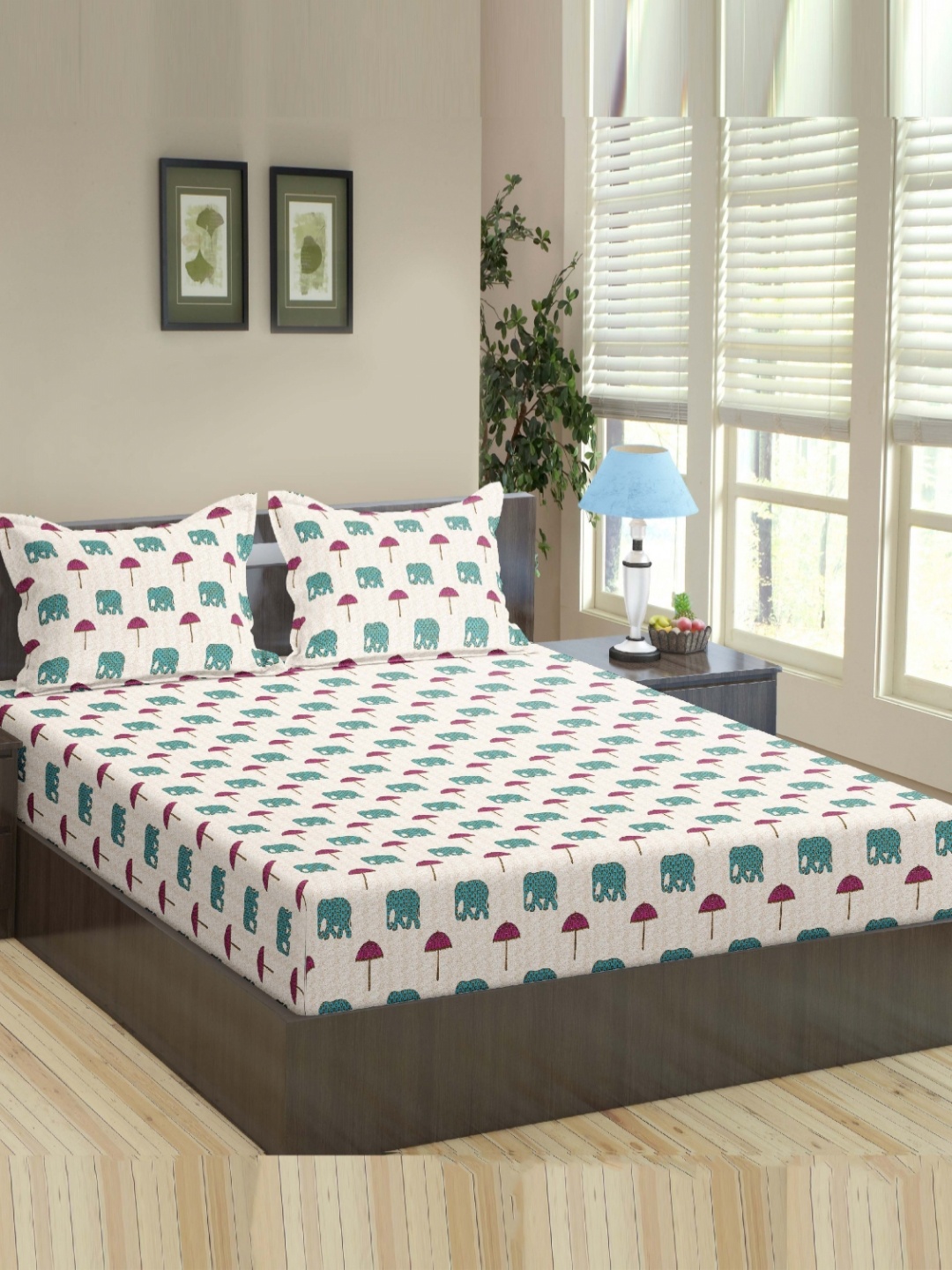 Trance Home Linen Cream 180 TC Cotton Fitted Queen Bedsheet with 2 Pillow Covers, Teal
Trance Home Linen Cream 180 TC Cotton Fitted Queen Bedsheet with 2 Pillow Covers, Teal