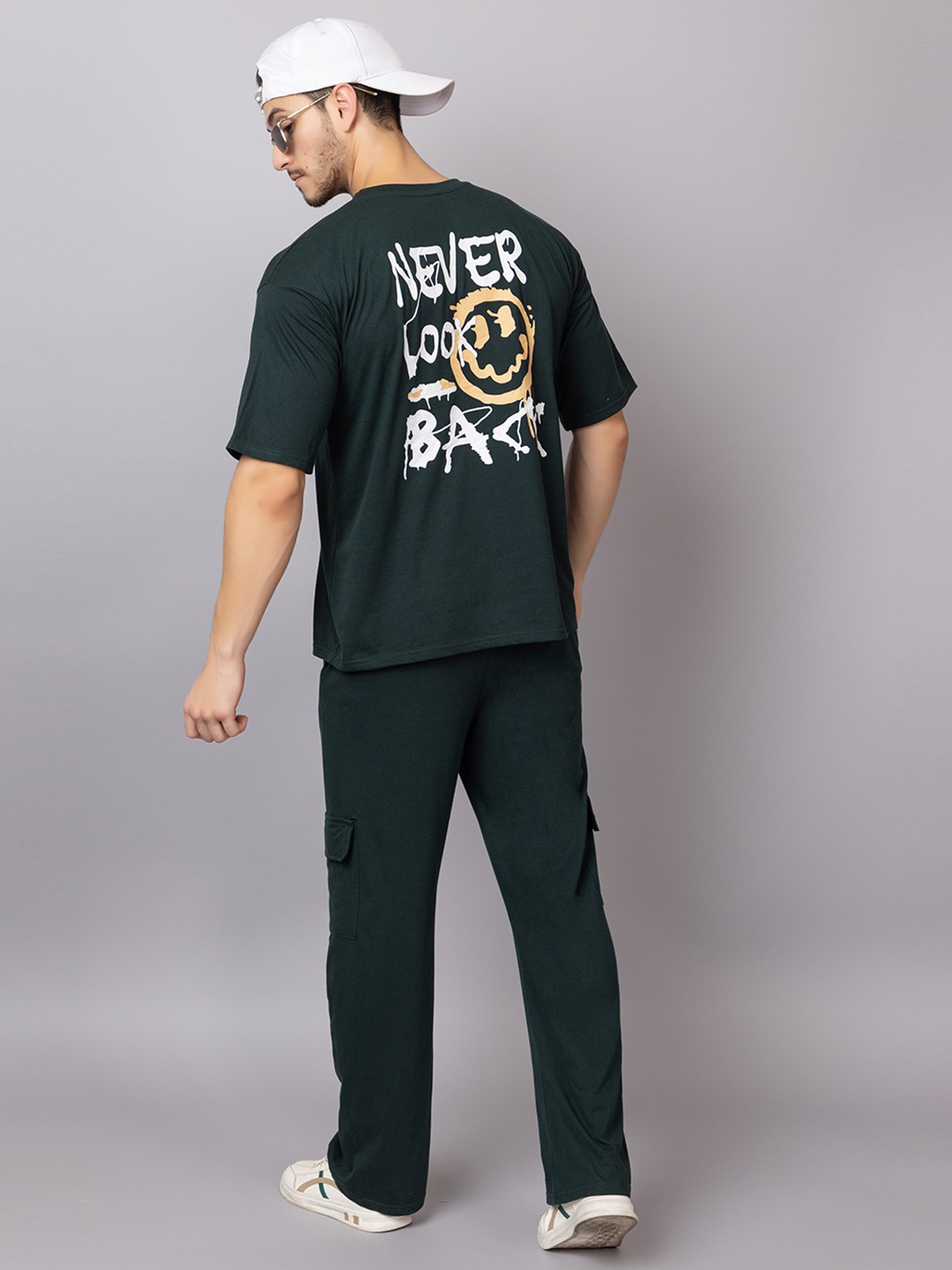 TYSORT Round Neck Typography Printed Oversized Casual T-shirt With Cargo Trousers, Green
TYSORT Round Neck Typography Printed Oversized Casual T-shirt With Cargo Trousers, Green