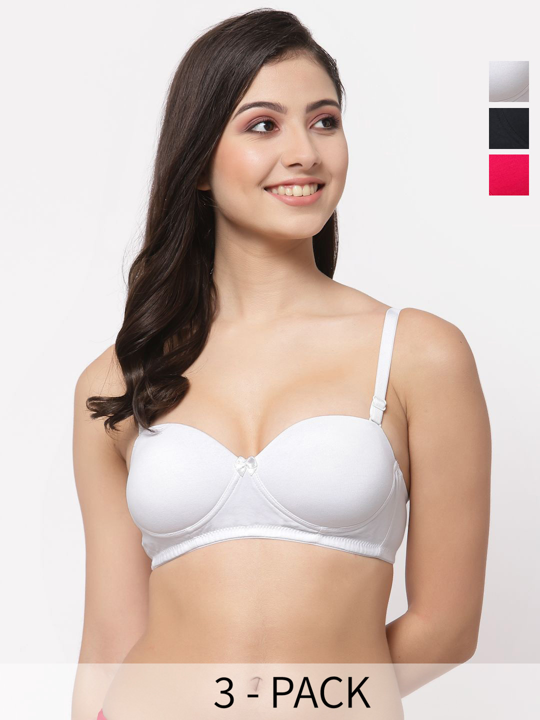 College Girl Pack Of 3 Medium Coverage Lightly Padded T-shirt Bras All Day Comfort, Pink
College Girl Pack Of 3 Medium Coverage Lightly Padded T-shirt Bras All Day Comfort, Pink