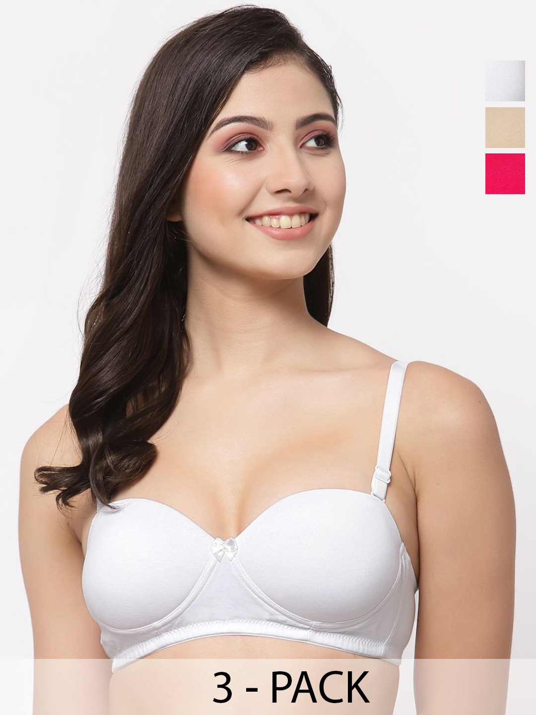 College Girl Pack of 3 Medium Coverage Lightly Padded T-shirt Bra-All Day Comfort, White
College Girl Pack of 3 Medium Coverage Lightly Padded T-shirt Bra-All Day Comfort, White