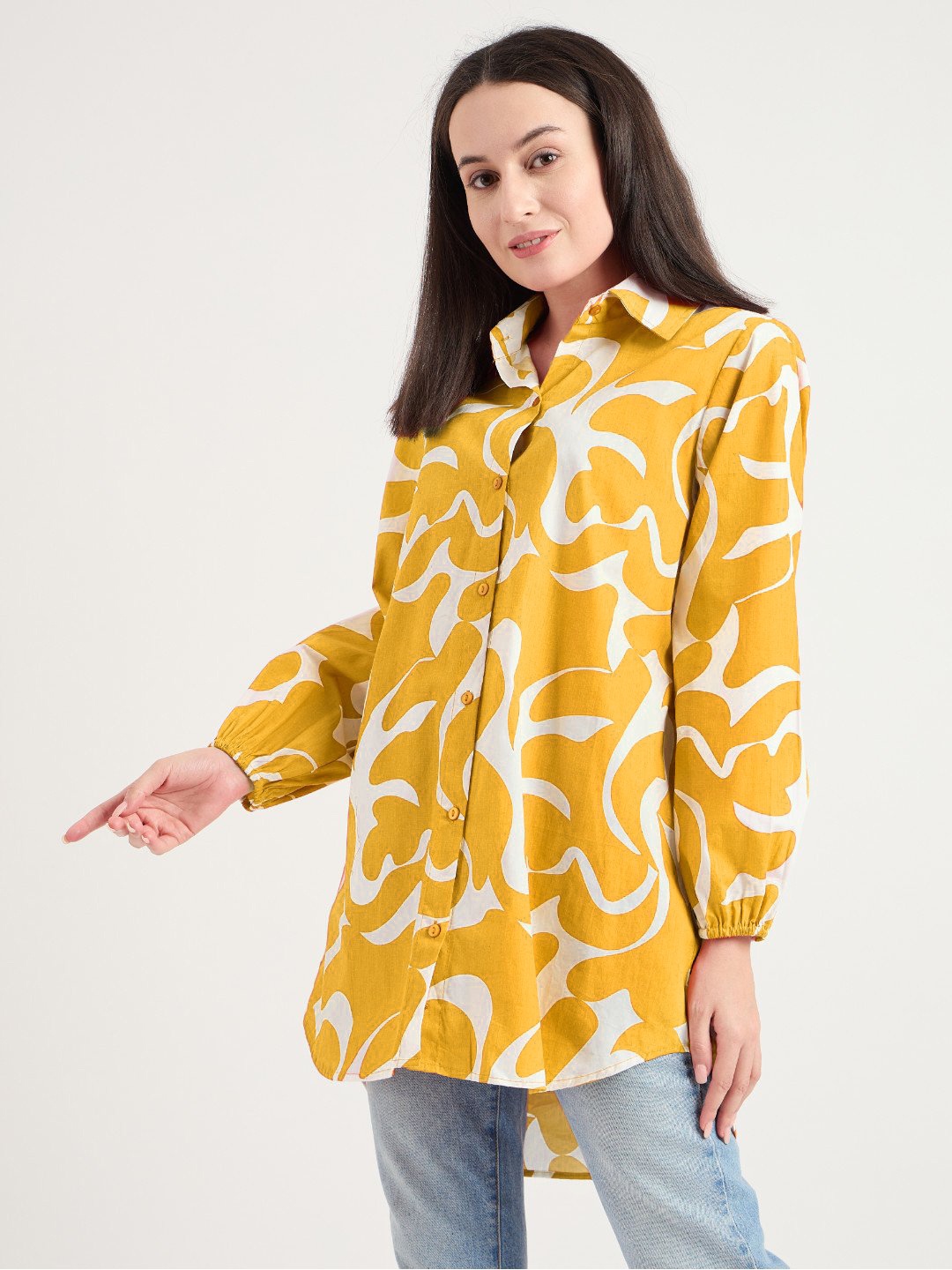 Fashionhub Abstract Printed Spread Collar Cotton Canvas Relaxed Fit Casual Shirt, Yellow
Fashionhub Abstract Printed Spread Collar Cotton Canvas Relaxed Fit Casual Shirt, Yellow