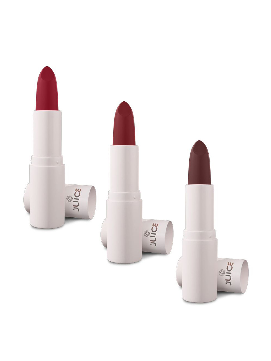 JUICE Set Of 3 Kiss Sensation Matte SPF15 Lipstick - Red Rebel-Marooned-Marron Royale, Maroon
JUICE Set Of 3 Kiss Sensation Matte SPF15 Lipstick - Red Rebel-Marooned-Marron Royale, Maroon