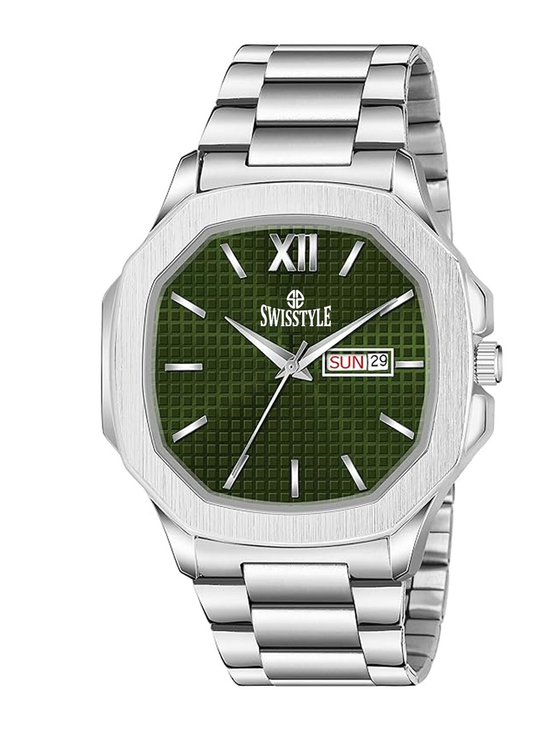 SWISSTYLE Men Textured Brass Dial & Bracelet Style Straps Analogue Watch SS-GSQ715-GRN-CH, Green
SWISSTYLE Men Textured Brass Dial & Bracelet Style Straps Analogue Watch SS-GSQ715-GRN-CH, Green