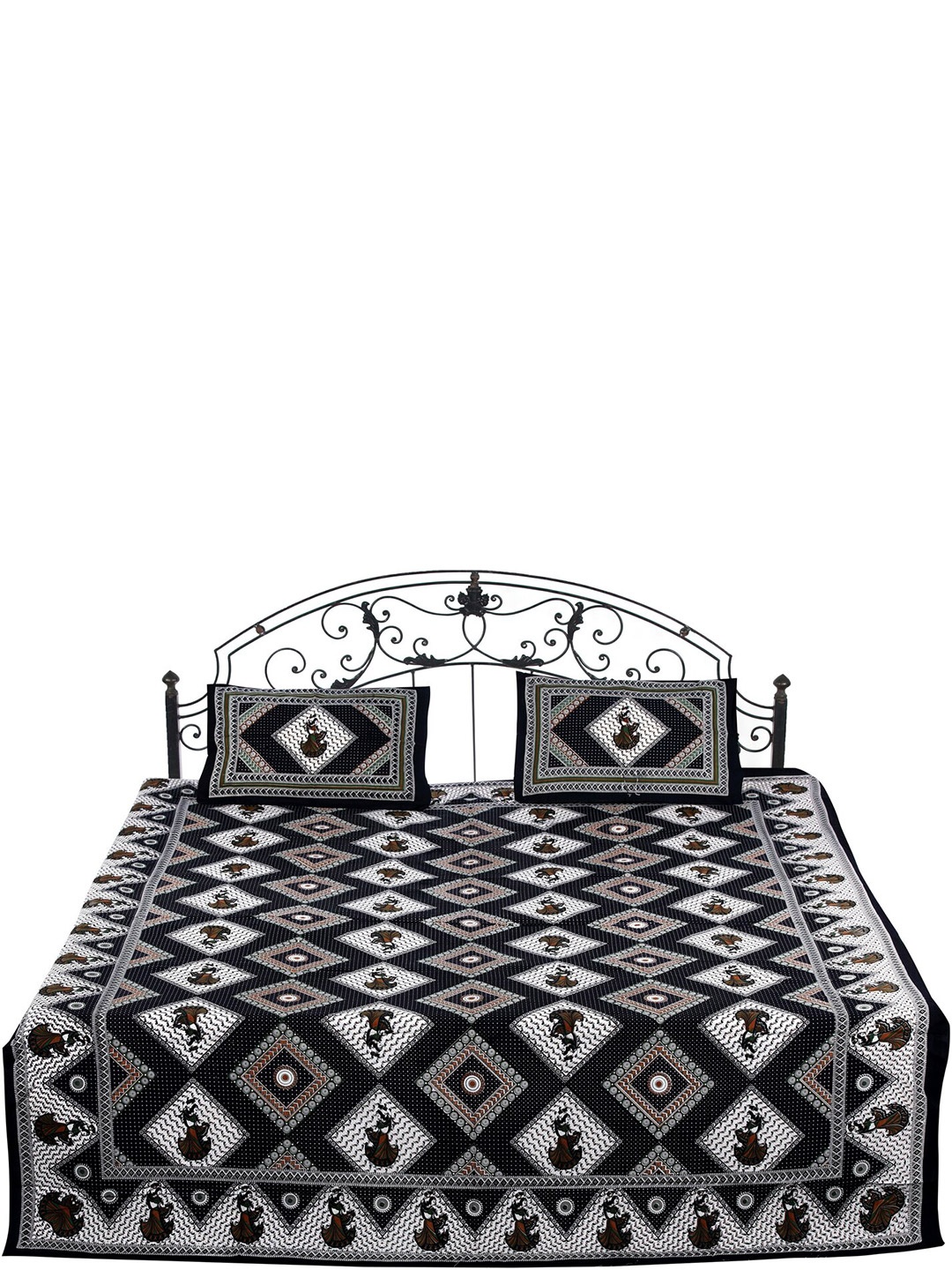 Exotic India Black & White Geometric Cotton 300 TC Queen Bedsheet with 2 Pillow Covers
Exotic India Black & White Geometric Cotton 300 TC Queen Bedsheet with 2 Pillow Covers