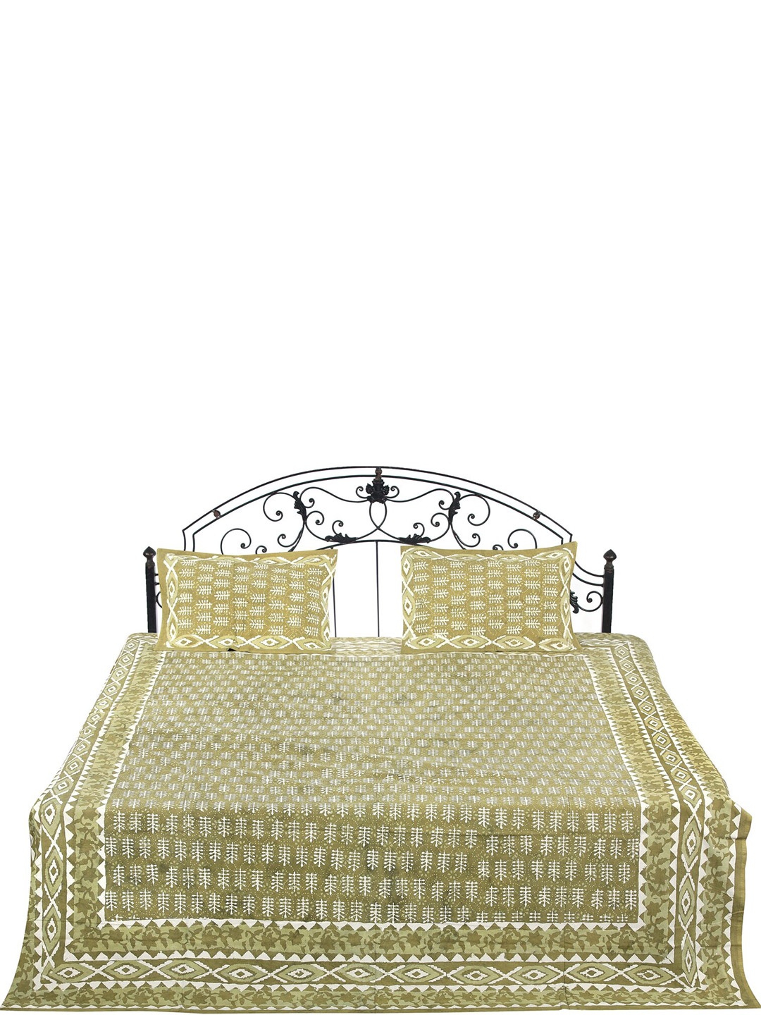 Exotic India Green & White Geometric Cotton 300 TC Queen Bedsheet With 2 Pillow Covers
Exotic India Green & White Geometric Cotton 300 TC Queen Bedsheet With 2 Pillow Covers