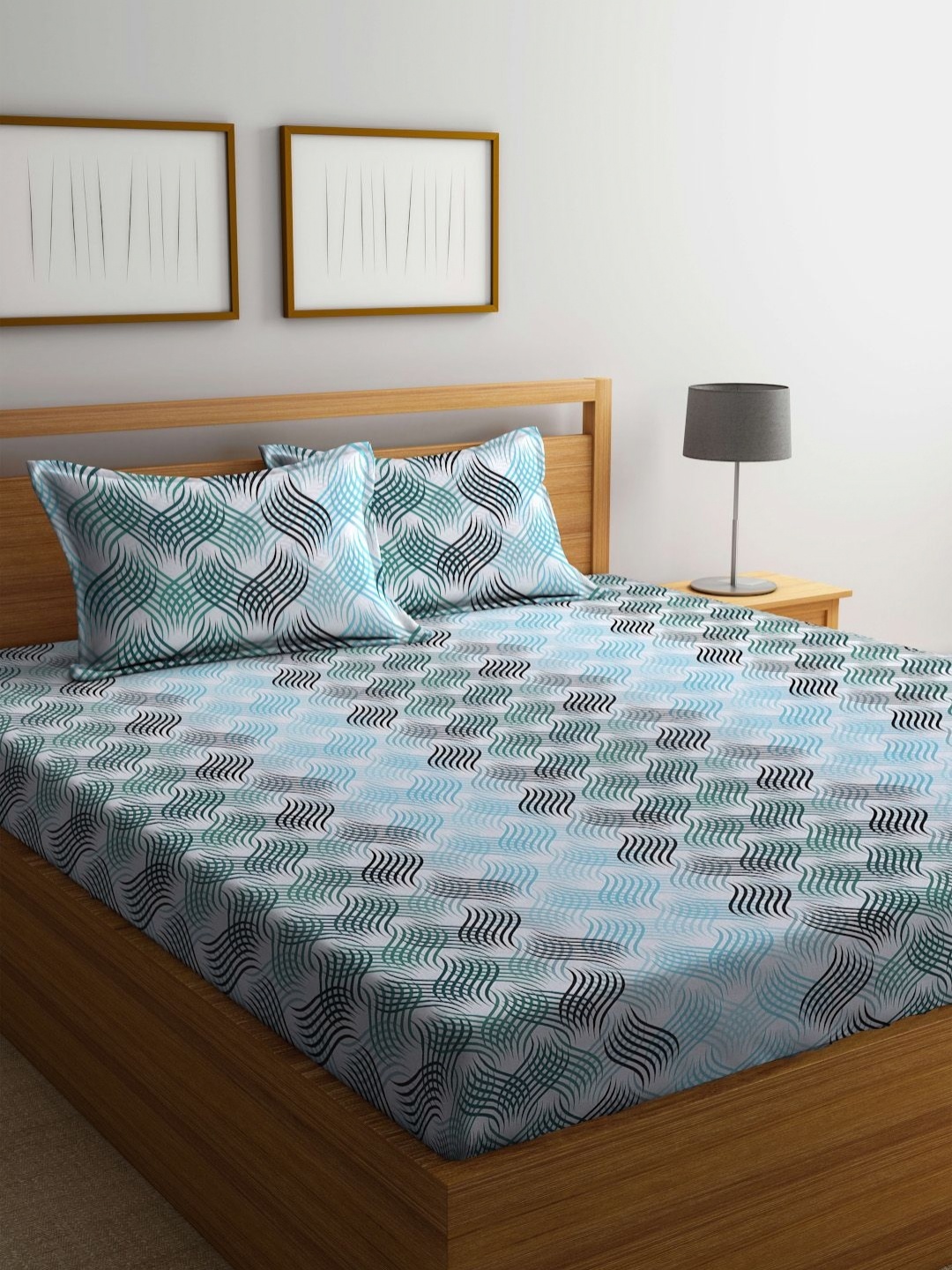 BOMBAY DYEING Blue & Green Printed 104 TC Pure Cotton Queen Bedsheet With 2 Pillow Covers
BOMBAY DYEING Blue & Green Printed 104 TC Pure Cotton Queen Bedsheet With 2 Pillow Covers