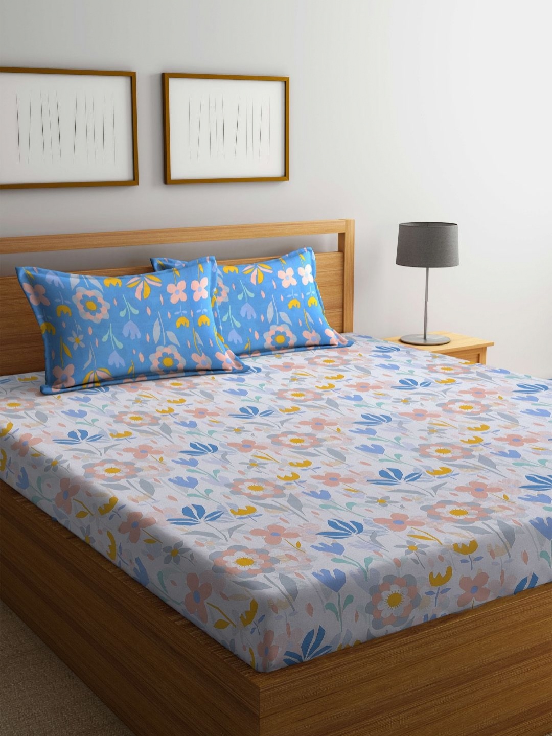 BOMBAY DYEING Blue & Green Printed 104 TC Pure Cotton Queen Bedsheet With 2 Pillow Covers
BOMBAY DYEING Blue & Green Printed 104 TC Pure Cotton Queen Bedsheet With 2 Pillow Covers