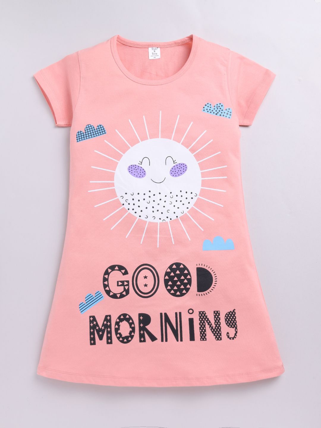 Todd N Teen Girls Graphic Printed Round Neck Short Sleeves Pure Cotton T-shirt Nightdress, Pink
Todd N Teen Girls Graphic Printed Round Neck Short Sleeves Pure Cotton T-shirt Nightdress, Pink