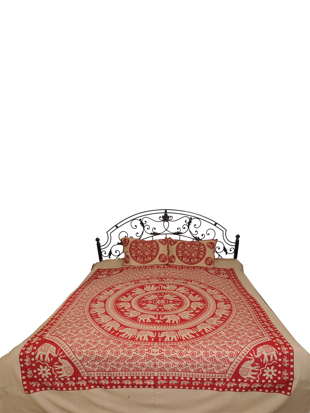 Exotic India Red Ethnic Motifs Printed Cotton 300 TC Queen Bedsheet with 2 Pillow Covers
Exotic India Red Ethnic Motifs Printed Cotton 300 TC Queen Bedsheet with 2 Pillow Covers