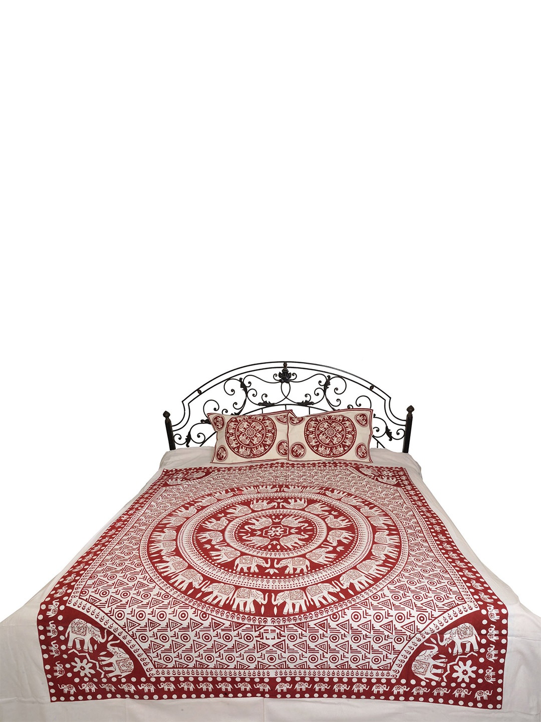 Exotic India Maroon & White Ethnic Motifs 300 TC Queen Bedsheet with 2 Pillow Covers
Exotic India Maroon & White Ethnic Motifs 300 TC Queen Bedsheet with 2 Pillow Covers