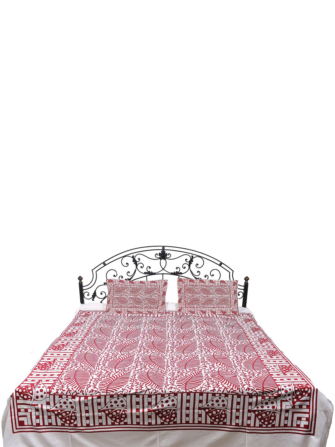 Exotic India White & Red Floral Printed 300 TC Cotton Queen Bedsheet with 2 Pillow Covers
Exotic India White & Red Floral Printed 300 TC Cotton Queen Bedsheet with 2 Pillow Covers