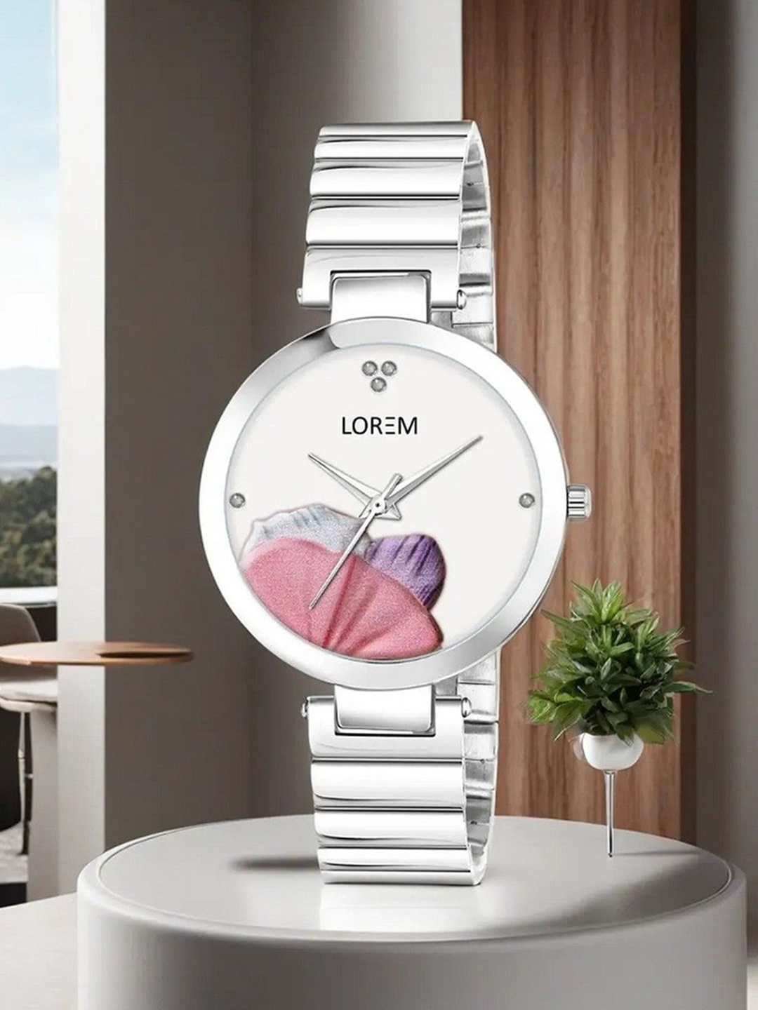 LOREM Women Printed Dial & Stainless Steel Bracelet Style Straps Analogue Watch LR314-B, White
LOREM Women Printed Dial & Stainless Steel Bracelet Style Straps Analogue Watch LR314-B, White