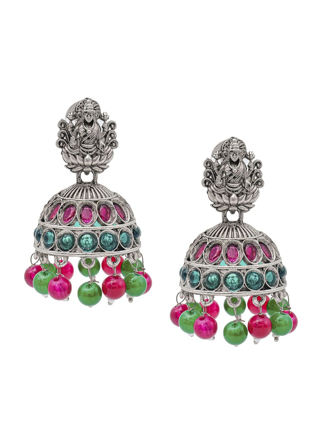 Shining Jewel - By Shivansh Silver-Plated Artificial Beads Oxidised Jhumkas Earrings, Multi
Shining Jewel - By Shivansh Silver-Plated Artificial Beads Oxidised Jhumkas Earrings, Multi