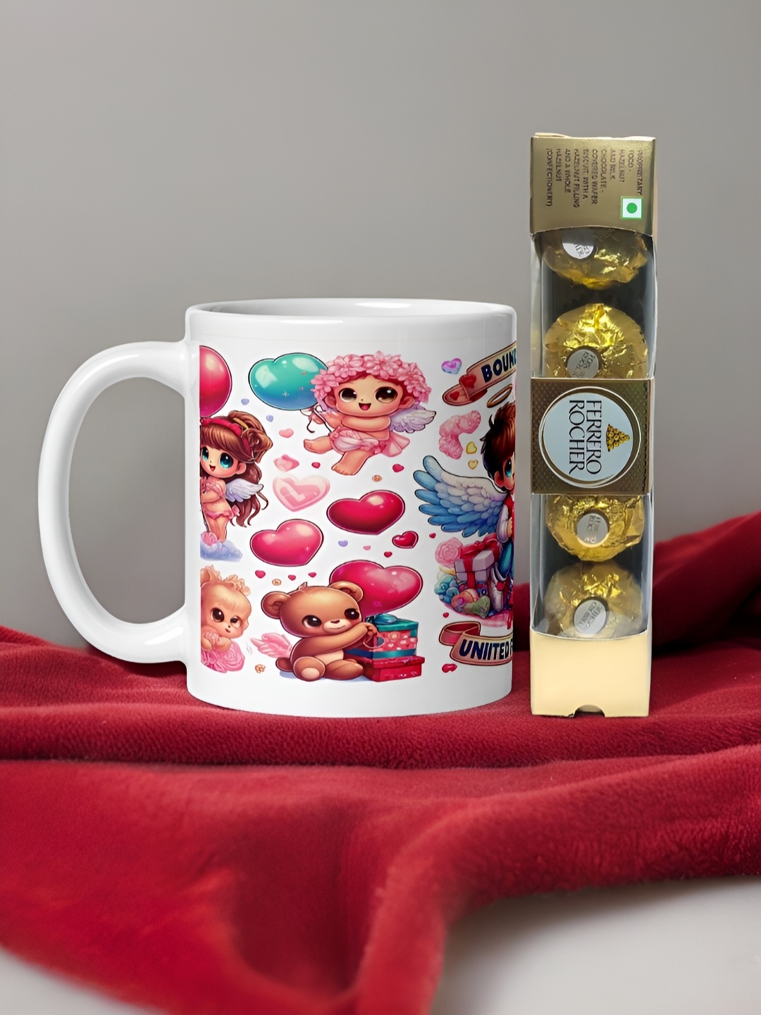 bettergiftflowers Printed Mug & Chocolate Gift Set, White