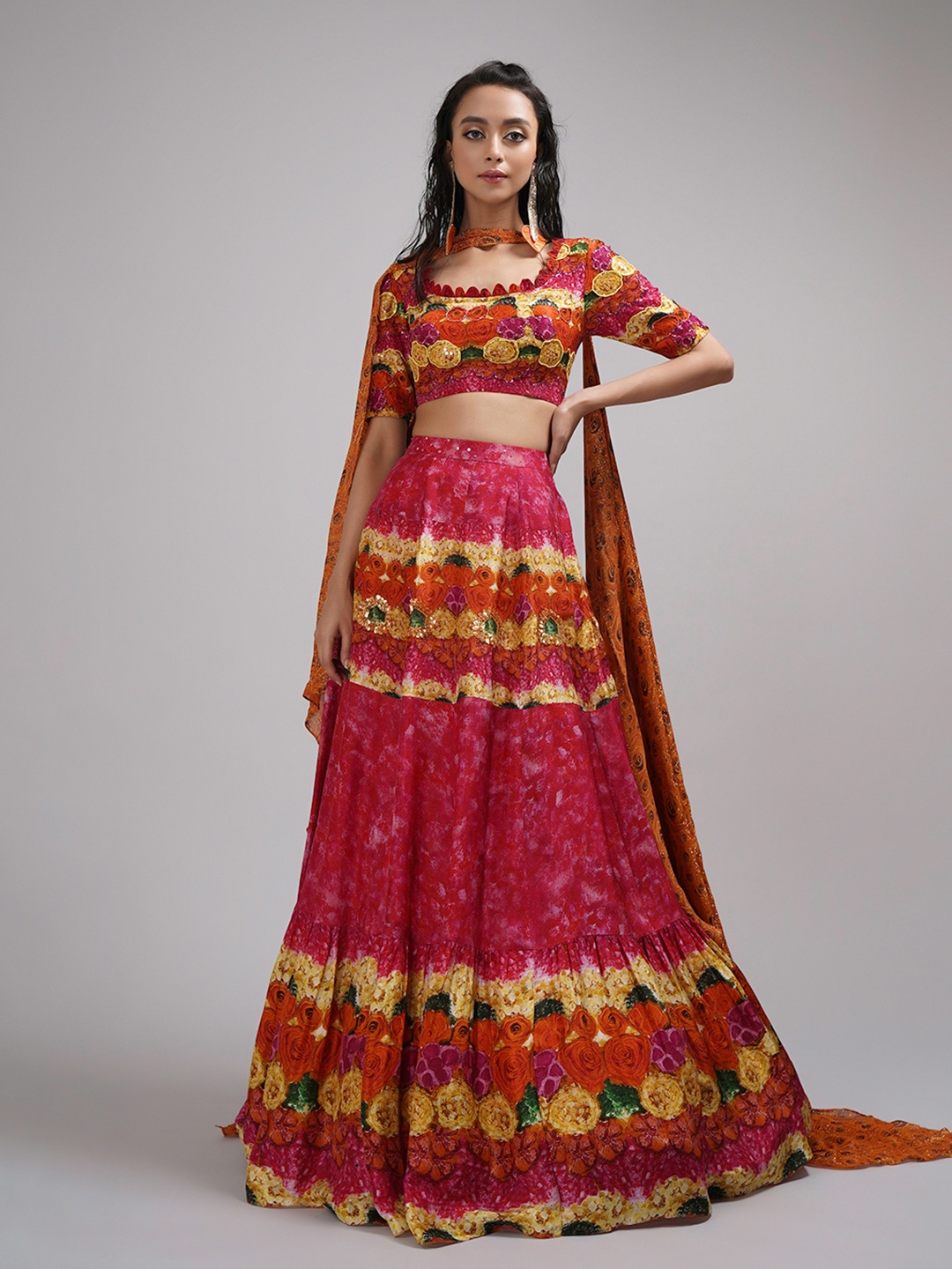 Breathe by Aakanksha Singh Printed Made to Measure Lehenga & Blouse With Dupatta, Pink
Breathe by Aakanksha Singh Printed Made to Measure Lehenga & Blouse With Dupatta, Pink