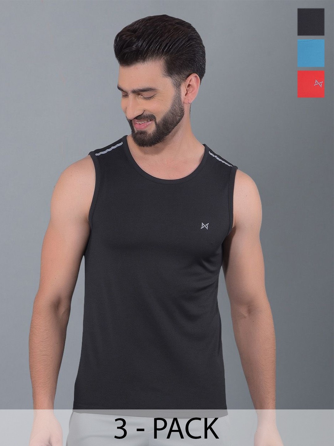 Force NXT Men Pack Of 3 Anti Odour Solid Round Neck Sleeveless Training or Gym T-shirt, Blue
Force NXT Men Pack Of 3 Anti Odour Solid Round Neck Sleeveless Training or Gym T-shirt, Blue