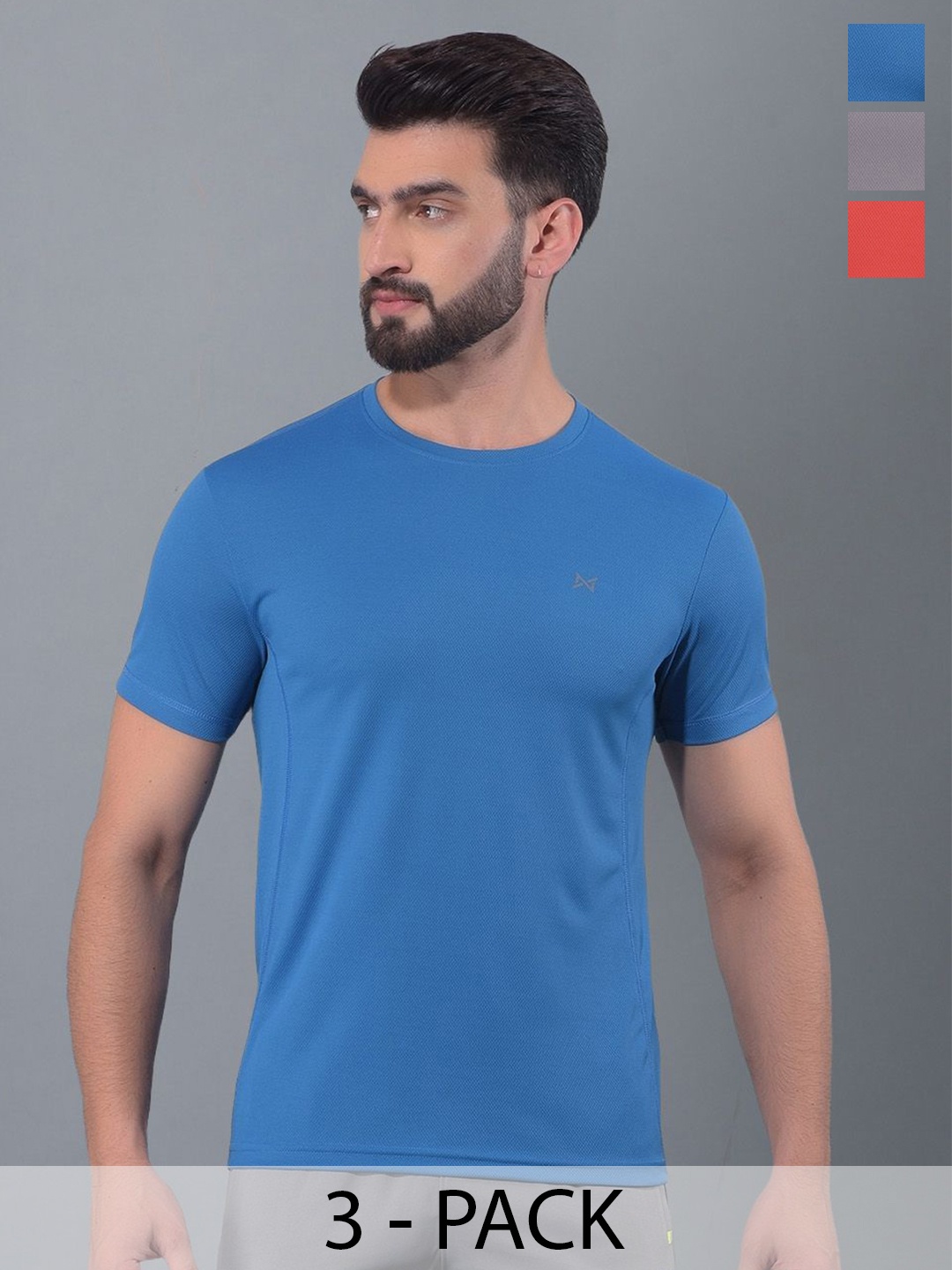 Force NXT Men Pack Of 3 Anti Odour Solid Round Neck Sleeveless Training or Gym T-shirt, Blue
Force NXT Men Pack Of 3 Anti Odour Solid Round Neck Sleeveless Training or Gym T-shirt, Blue